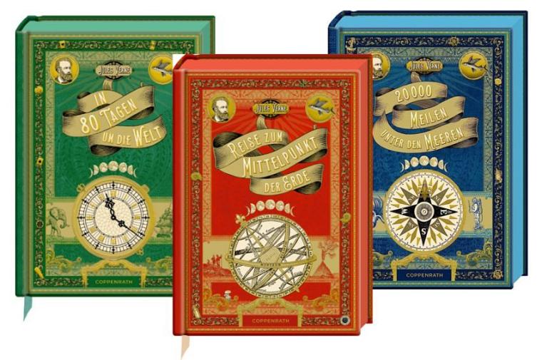 Drei Hauptwerke von Jules Verne sind neu als Schmuckausgaben erschienen.