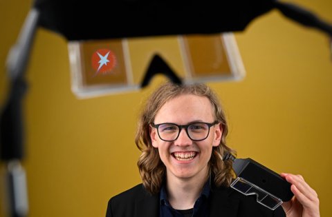 Jonathan Baschek (17), hier beim Bundeswettbewerb Jugend forscht 2025