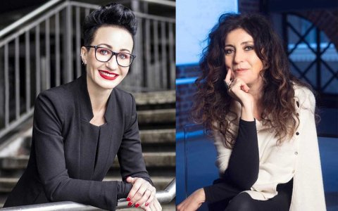 Prof. Miriam Unterlass (links) und Prof. Sabrina Maniscalco (rechts) bündeln Forschungskräf-te, um Quantencomputing in der Materialforschung nutzbar zu machen.