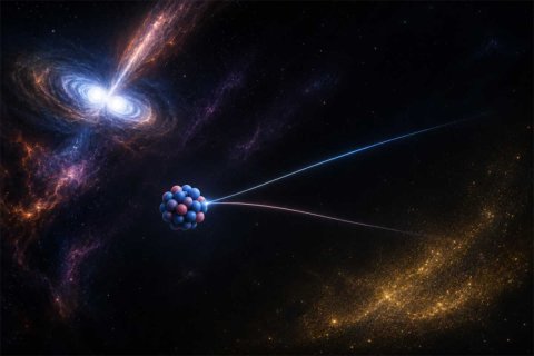 Illustration kernphysikalischer Prozesse im Universum