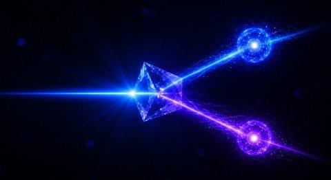 Illustration zur Orts-Impuls-Verschränkung von Photonen