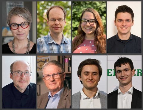 (v. l. o. i. U.) Marta Volonteri, Cornelis Dullemond, Caroline Gieser, Maximilian Häberle, Leon Heinisch, Alexander Leukert, Klaus Hünig, Florian Freistetter