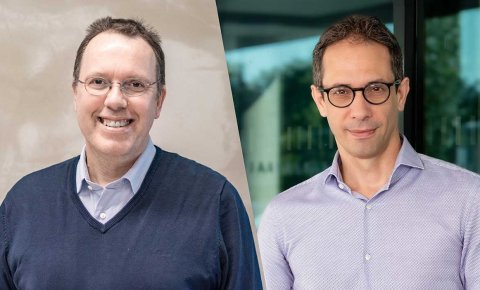 Prof. Helmut Schießel (l.), Prof. Otger Campàs
Quelle: Hagen Gebauer, PoL / TU Dresden