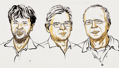 Die zur Verkündigung des Nobelpreises für Medizin oder Physiology 2026 gezeichneten Porträts von Karl Deisseroth, Peter Hegemann und Georg Nagel